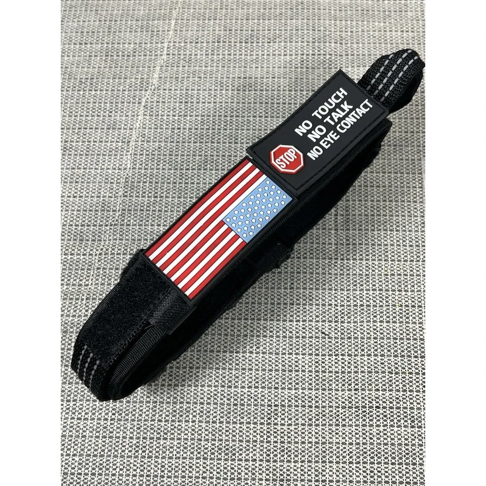 Profavo XL Tactical AirTag Dog Collar Black 2 Hook/Loop Rubber Patches
